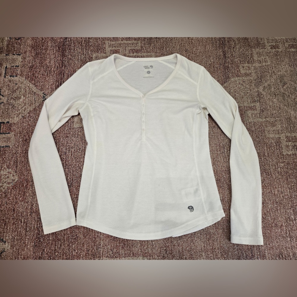Mountain Hardware women’s v neck long sleeve thermal top wool blend sm petite